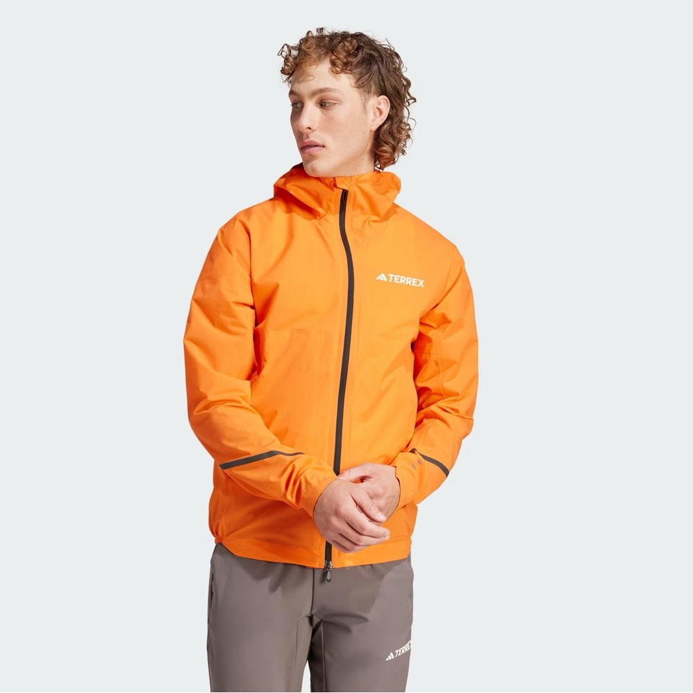 New Adidas Terrex Xperior 2.5L Light Rain.Rdy Jacket Orange Mens Size 2XL IP1420 - Picture 6 of 6